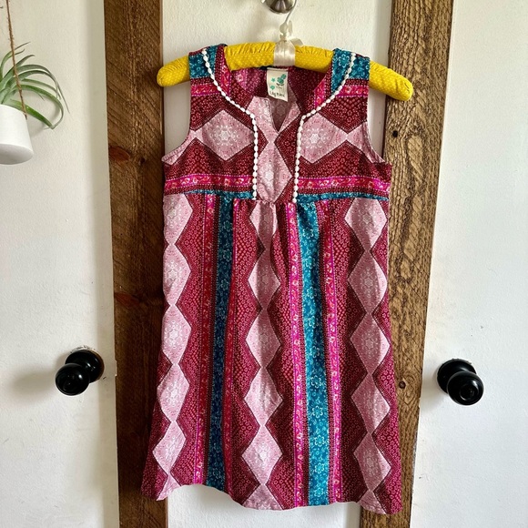 Lily Bleu Other - Lily Bleu Boutique Boho Sleeveless Mixed Media Tassel Girls 12 Dress